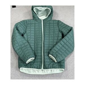 Cat & Jack Girls Quilted Hooded Puffer Jacket Green XL Fleece Lined